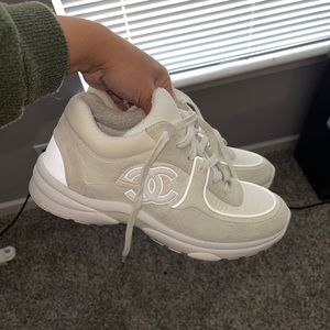 Reflective Chanel Suede Sneaker